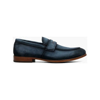 Stacy Adams Burke Moc Toe Saddle Slip On Dressy Shoes Navy Suede 25676-415