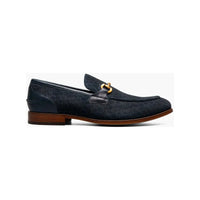 Stacy Adams Brinkley Moc Toe Bit Slip-On Dress Shoes Navy 25711-410