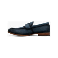 Stacy Adams Burke Moc Toe Saddle Slip On Dressy Shoes Navy Suede 25676-415