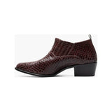 Stacy Adams Sandoval Cuban Heel Boot Croco print Burgundy 25666-601