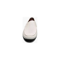 Stacy Adams Conroy Moc Toe Perf Slip-On Casual Shoes White 25702-100