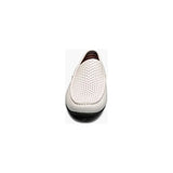 Stacy Adams Conroy Moc Toe Perf Slip-On Casual Shoes White 25702-100