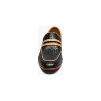 Stacy Adams Winstead Moc Toe Saddle Slip On Summer Shoes Black 25704-001
