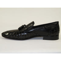 Men's GENIO Genuine Crocodile Embossed Leather Shoes Turkey 120371164 Black