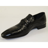 Men's GENIO Genuine Crocodile Embossed Leather Shoes Turkey 120371618 Black