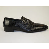 Men's GENIO Genuine Crocodile Embossed Leather Shoes Turkey 120371618 Black