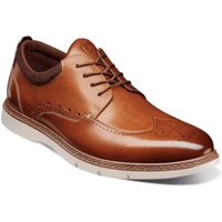 Stacy Adams Synergy Wingtip Oxford Men's Shoes Cognac Leather 25418-221