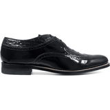 Stacy Adams Mens Dayton Black shoes Wing Tip Ostrich print Shiny Dressy 00375-01