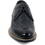 Stacy Adams Mens Dayton Black shoes Wing Tip Ostrich print Shiny Dressy 00375-01