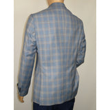 Men's Mono Turkey Sport Coat 100% Super 180s Wool 1522-02 Blue Brown Plaid