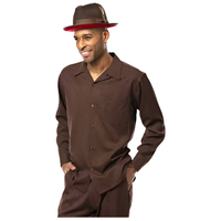 Men's MONTIQUE Two Piece Set Walking Leisure Suit Long Sleeves 1641 Brown