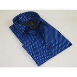 Men's Shirt Hankie CASILA Turkey Cotton Blend 501920-05 Royal Blue Polka Dots