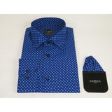 Men's Shirt Hankie CASILA Turkey Cotton Blend 501920-05 Royal Blue Polka Dots