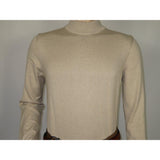 Men's Sweater Knit By BRANGO Turkey Mock Neck Cotton Blend 21050 Beige