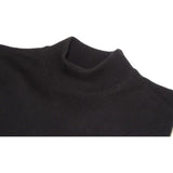 Men's Sweater Knit By BRANGO Turkey Mock Neck Cotton Blend 21050 Black