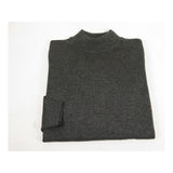 Men's Sweater Knit By BRANGO Turkey Mock Neck Cotton Blend 21050 Charcoal