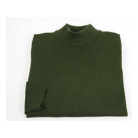 Mens Sweater Knit BRANGO Turkey Mock Neck Cotton Blend 21050 Khaki Green