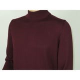 Men's Sweater Knit By BRANGO Turkey Mock Neck Cotton Blend 21050 Burgundy