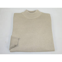 Men's Sweater Knit By BRANGO Turkey Mock Neck Cotton Blend 21050 Beige