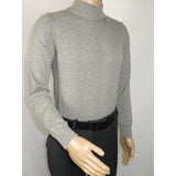 Men's Sweater Knit By BRANGO Turkey Mock Neck Cotton Blend 21050 Gray