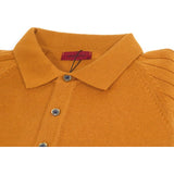 Men's Sweater Knit By BRANGO Turkey Polo Neck Cotton Blend 21220 Mustard