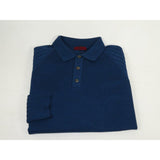 Men's Sweater Knit By BRANGO Turkey Polo Neck Cotton Blend 21220 Sax Blue