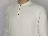Men's Sweater Knit By BRANGO Turkey Polo Neck Cotton Blend 21228 White