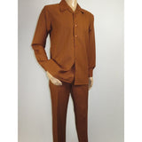 Men's MONTIQUE Two Piece Set Walking Leisure Suit 2372 Cognac Tone on Tone