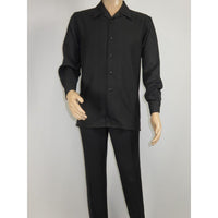 Men's MONTIQUE Two Piece Set Walking Leisure Suit 2372 Black Tone on Tone