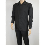 Men's MONTIQUE Two Piece Set Walking Leisure Suit 2372 Black Tone on Tone