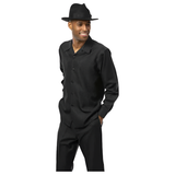 Men's MONTIQUE Two Piece Set Walking Leisure Suit 2372 Black Tone on Tone