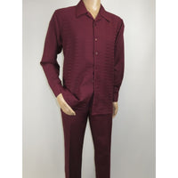 Men's MONTIQUE Two Piece Set Walking Leisure Suit 2391 Wine Tone on Tone