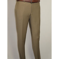 Men's MONO Turkey Slacks 100% Wool Plain Front Slim Fit 2502-7 Tan