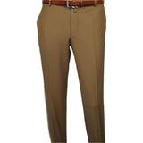 Men's MONO Turkey Slacks 100% Wool Plain Front Slim Fit 2502-10 Camel