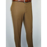 Men's MONO Turkey Slacks 100% Wool Plain Front Slim Fit 2502-10 Camel