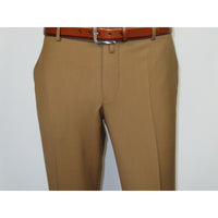 Men's MONO Turkey Slacks 100% Wool Plain Front Slim Fit 2502-10 Camel