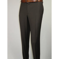 Men's MONO Turkey Slacks 100% Wool Plain Front Slim Fit 2502-11 D. Brown