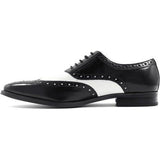 25092 - 111 Stacy Adams Tinsley Wingtip Oxford Men's Shoes Black White Lace Up - J.Valintin Men's Wear Legend - 256092 - 111 BW - 8.5