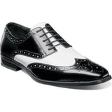 25092 - 111 Stacy Adams Tinsley Wingtip Oxford Men's Shoes Black White Lace Up - J.Valintin Men's Wear Legend - 256092 - 111 BW - 8.5