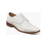 Stacy Adams Tedesco Cap Toe Oxford Lizard Leather Dress Shoes White 25630-100