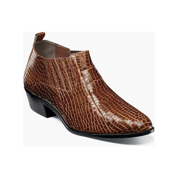 Stacy Adams Sandoval Cuban Heel Boot Croco print Cognac  25666-221