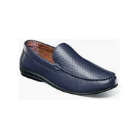 Stacy Adams Conroy Moc Toe Perf Slip-On Casual Shoes Navy 25702-410