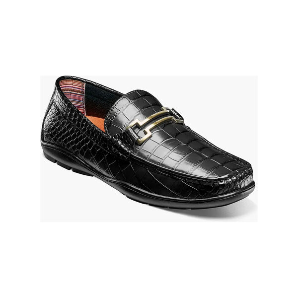 Stacy Adams Embrey Moc Toe Bit Slip-On Dress Shoes Black 25703-001