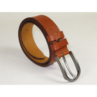 Men's Belt By PICCODER Turkey Genuine Leather Textured 3913 Tan