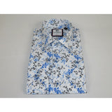 Men's Shirt By CASILA Turkey Cotton Blend Long Sleeves 501680-01 Blue Floral