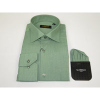 Mens Shirt Hankie CASILA Turkey Cotton Blend Long Sleeves 501770-07 Solid Green