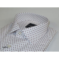 Men's Shirt Hankie CASILA Turkey Cotton Blend 501920-08 Burgundy Polka Dots