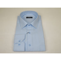 Men's Shirt CASILA Turkey Cotton Blend Long Sleeves 501990-24 Blue Twill Texture