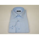 Men's Shirt CASILA Turkey Cotton Blend Long Sleeves 501990-24 Blue Twill Texture