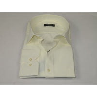 Men's Shirt By CASILA Turkey Cotton Blend Long Sleeves 502000-14 Solid Ivory